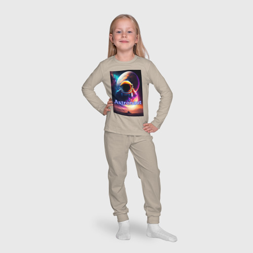Детская пижама с лонгсливом хлопок с принтом Астронавт и марсоход, фото #4