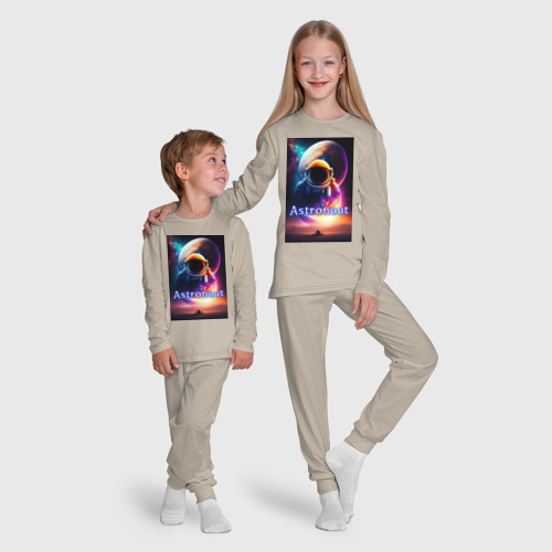 Детская пижама с лонгсливом хлопок с принтом Астронавт и марсоход, фото #5
