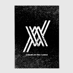 Постер Darling in the Franxx с потертостями на темном фоне