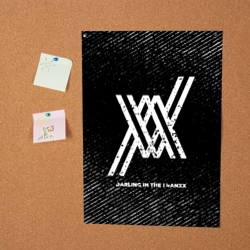 Постер Darling in the Franxx с потертостями на темном фоне - фото 2