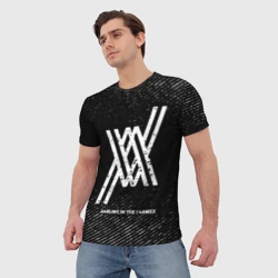 Мужская футболка 3D Darling in the Franxx с потертостями на темном фоне - фото 2