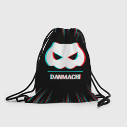 Рюкзак-мешок 3D Символ DanMachi в стиле glitch на темном фоне