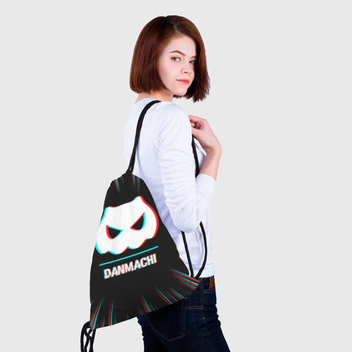 Рюкзак-мешок 3D Символ DanMachi в стиле glitch на темном фоне - фото 5
