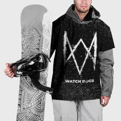 Накидка на куртку 3D Watch Dogs с потертостями на темном фоне