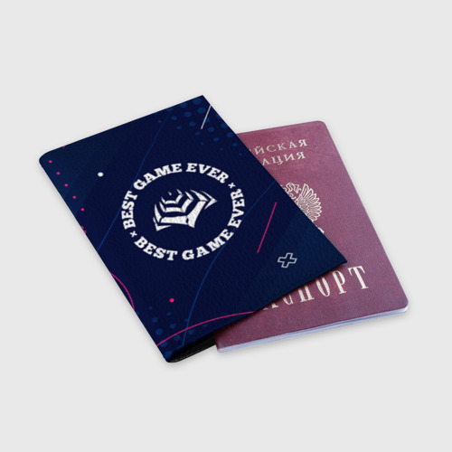 Обложка для паспорта матовая кожа Символ Warframe и надпись best game ever - фото 3