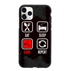 Чехол для iPhone 11 Pro Max матовый Eat, sleep, Rust, repeat