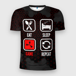Мужская футболка 3D Slim Eat, sleep, Rust, repeat