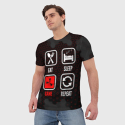 Мужская футболка 3D Eat, sleep, Rust, repeat - фото 2