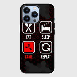 Чехол для iPhone 13 Pro Eat, sleep, Rust, repeat