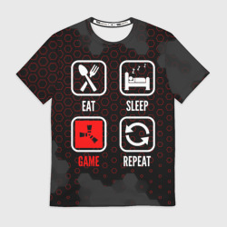 Мужская футболка 3D Eat, sleep, Rust, repeat