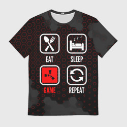Мужская футболка 3D Eat, sleep, Rust, repeat