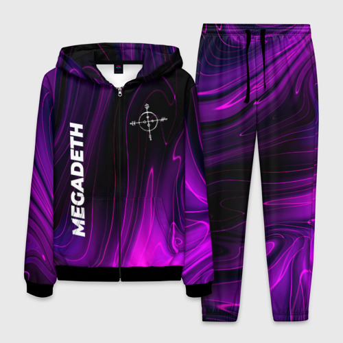 Мужской 3D костюм с принтом Megadeth violet plasma, вид спереди #2