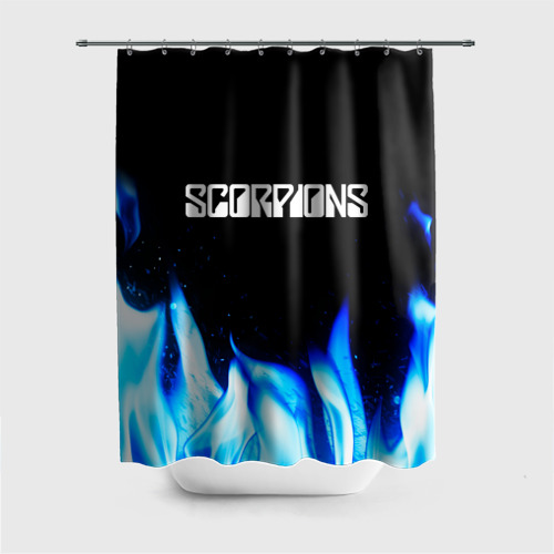 Штора 3D для ванной Scorpions blue fire