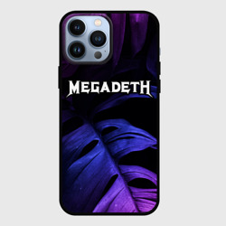 Чехол для iPhone 13 Pro Max Megadeth neon monstera