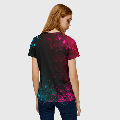 Женская футболка 3D Papa Roach - neon gradient, цвет 3D печать - фото 4