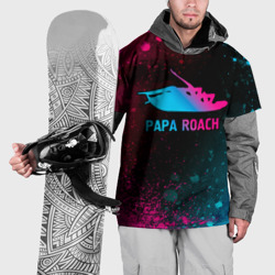 Накидка на куртку 3D Papa Roach - neon gradient