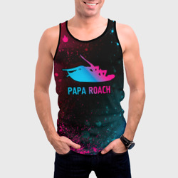 Мужская майка 3D Papa Roach - neon gradient - фото 2