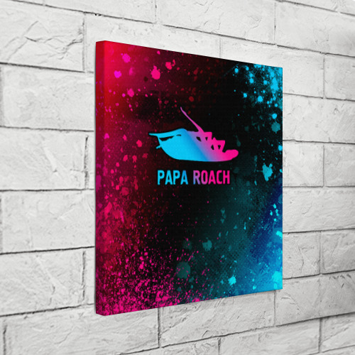 Холст квадратный Papa Roach - neon gradient, цвет 3D печать - фото 3