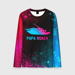 Мужской лонгслив 3D Papa Roach - neon gradient