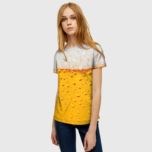 Женская футболка 3D с принтом Пенное, фото на моделе #1