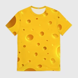 Мужская футболка 3D Сырная текстура