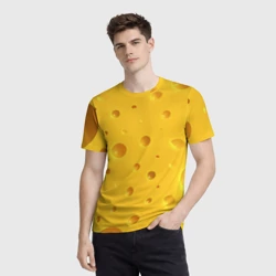 Мужская футболка 3D Сырная текстура - фото 2