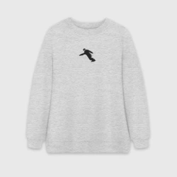 Женский свитшот oversize без начеса хлопок Черный силуэт сноубордиста