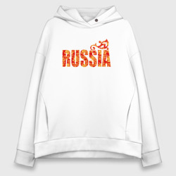 Женское худи Oversize хлопок Russia: в стиле хохлома