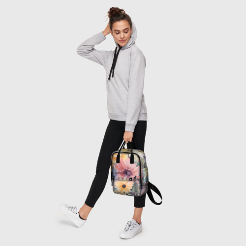 Женский рюкзак 3D с принтом Цветы красками, фото #4