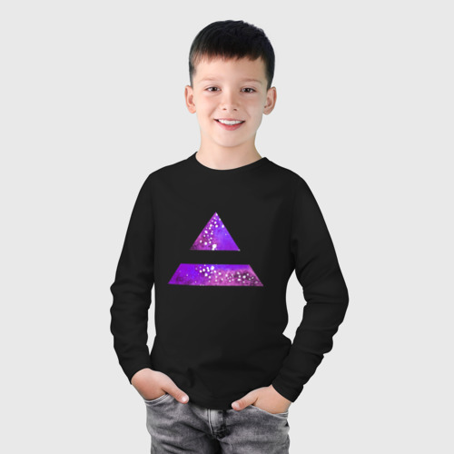 Детский лонгслив хлопок с принтом Космическая триада, фото на моделе #1