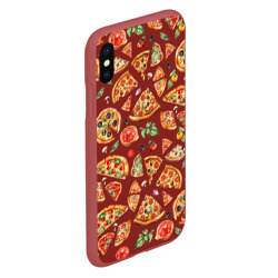 Чехол для iPhone XS Max матовый Кусочки пиццы ассорти - акварельный паттерн - фото 2