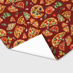 Бумага для упаковки 3D Кусочки пиццы ассорти - акварельный паттерн - фото 2