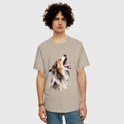 Мужская футболка хлопок Oversize Австралийская овчарка арт - фото 2