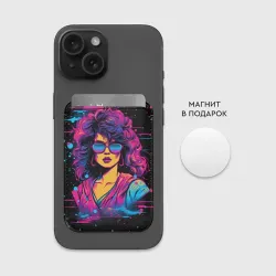 Картхолдер Magsafe магнитный Lady - Retrowave style - фото 2