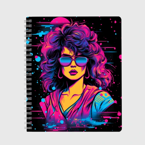 Тетрадь Lady - Retrowave style