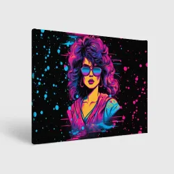 Холст прямоугольный Lady - Retrowave style