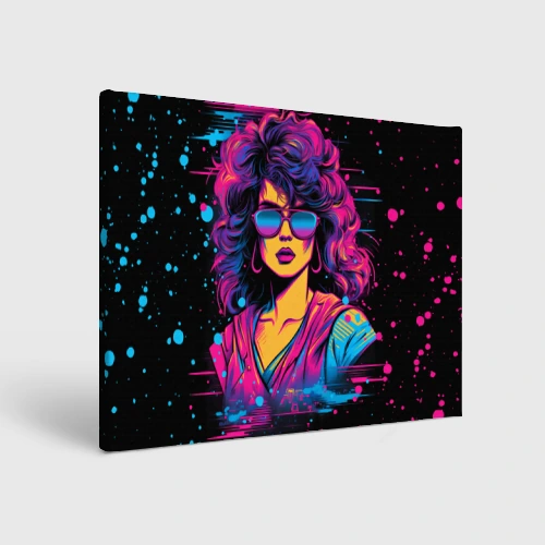 Холст прямоугольный Lady - Retrowave style