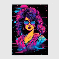 Постер Lady - Retrowave style