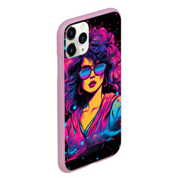 Чехол для iPhone 11 Pro Max матовый Lady - Retrowave style - фото 2