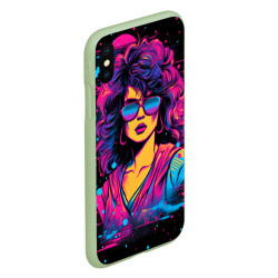 Чехол для iPhone XS Max матовый Lady - Retrowave style - фото 2