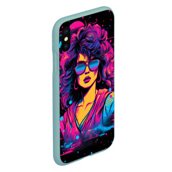 Чехол для iPhone XS Max матовый Lady - Retrowave style - фото 2