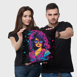 Подушка 3D Lady - Retrowave style - фото 2