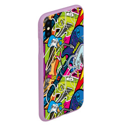 Чехол для iPhone XS Max матовый Guitars - pop art pattern - фото 2