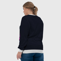 Свитшот с принтом Панда в неоновых красках для женщины, вид на модели сзади №3. Цвет основы: белый
