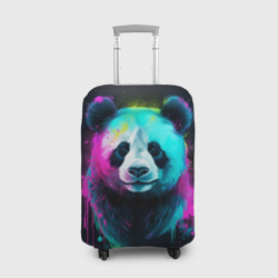Чехол для чемодана 3D Панда в неоновых красках