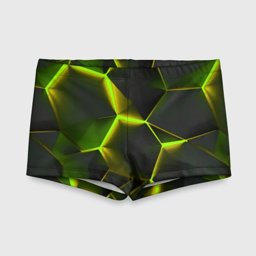 Детские купальные плавки 3D Разлом неоновых плит