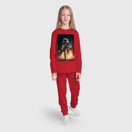 Детская пижама с лонгсливом хлопок с принтом Брутальный астронавт, вид сбоку #3