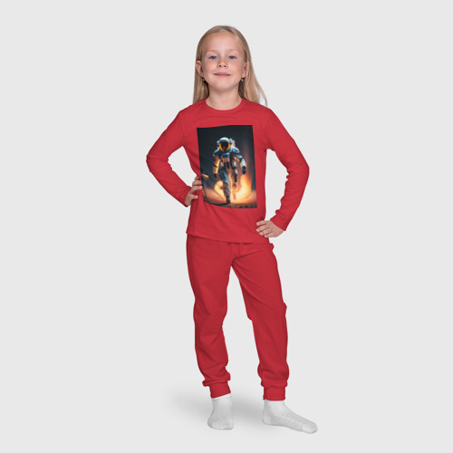 Детская пижама с лонгсливом хлопок с принтом Брутальный астронавт, фото #4