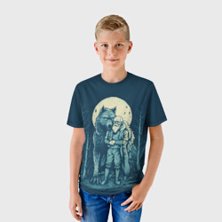 Детская футболка 3D Старик с волком - фото 2