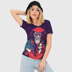 Женская футболка 3D Slim Девушка и злой колдун - фото 2